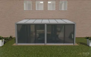 Glazen schuifwanden getint