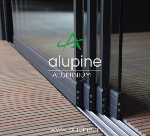 4-rail Glazen Schuifwand met een breedte van 320 t/m 350cm ( Helder 90cm glas ) - Afbeelding 3