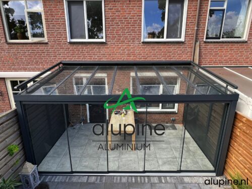 5-rail Glazen Schuifwand met een breedte van 400 t/m 453cm (Getint 93cm glas) - Afbeelding 5